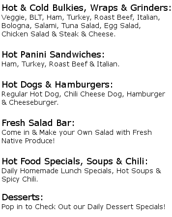 Lunch Menu